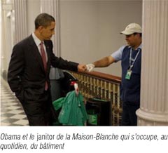 Obama et le janitor de la Maison-Blanche